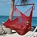 Large Caribbean Hammock Chair - 48 Inch - Polyester - Hanging Chair - red