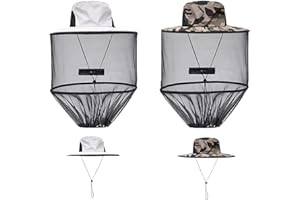 Mosquito Head Net Hat, 2Pack Mosquito Head Mesh Cap Fly Protection Netting Hat