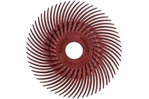 Dedeco Sunburst Radial Bristle Discs for Rotary Tool- 2""(50mm) Dia, TC Bristle, 3/8""(9.5mm) Arbor, Precision Buffer Polisher Rotary Tool Accessories, Standard 220 Grit, Aluminum Oxide -12 Pack