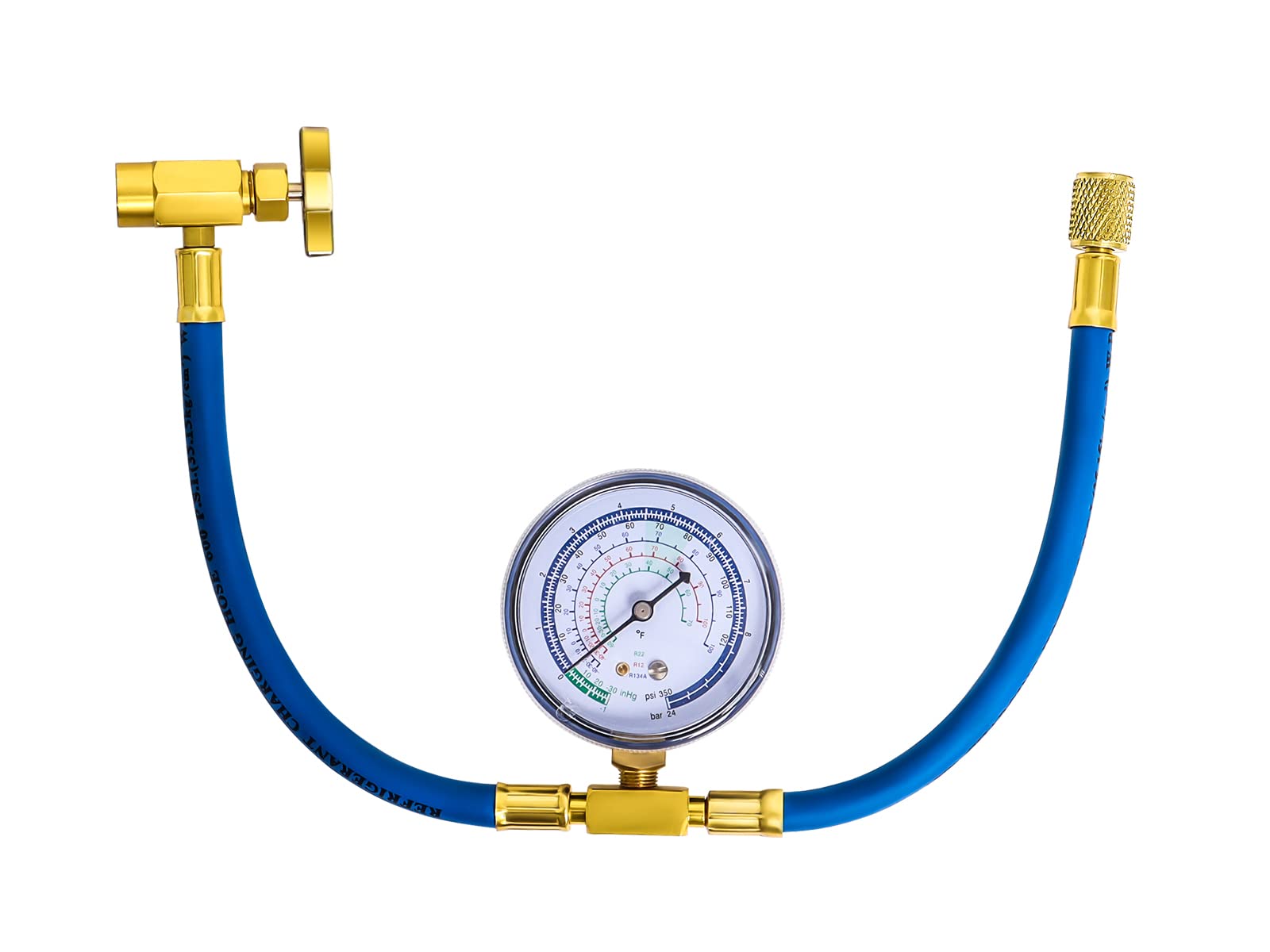 Photo 1 of R134a Refrigerant Charging Hose to Refrigerator, AC Recharge Hose, Can Tap with Gauge - R134a Can to R-12/R-22 port