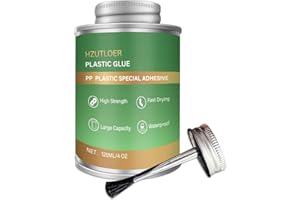 HZUTLOER Plastic Glue,120ML Plastic Adhesive with Brush,Super Strong Clear Glue for PP,ABS,PVC,Acrylic,Miniatures,Models,Craft,DIY Kits,Waterproof,High Strength,Flexible