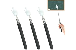 YFANITI 3Pcs Telescopic Teachers Pointer, Extendable Hand Pointer Finger Pointer Stick, Mini Retractable Classroom Pointer for Elementary School Kindergarten Teacher,Classroom Supplies (Black)