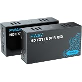 PWAY HDMI Extender 500ft No Delay Over Cat5e/6 HDMI Balun IP Kit Over Ethernet Long Distance Video, 1 to Many Over Gigabit Switch