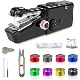 Handheld Sewing Machine, Hand Sewing Machine, Portable and Easy-to-Use, Battery and USB Operated, Ideal for Beginners and Home Use - Black