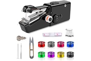 INKMOKER Handheld Sewing Machine, Hand Sewing Machine, Portable and Easy-to-Use, Battery and USB Operated, Ideal for Beginners and Home Use - Black