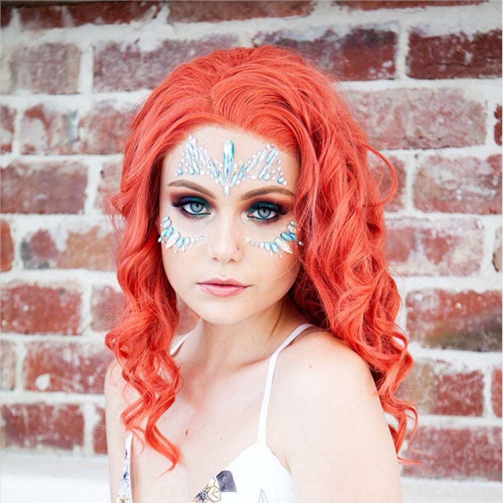 Xiweiya Mixed Synthetic Lace Front Wigs Short Curly Wigs For Women - Orange Red - Heat Resistant Fiber - Side Part 14