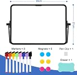 DOLLAR BOSS Small Whiteboard Double-Sided with Stand A4 21x30cm Magnetic Dry view 6
