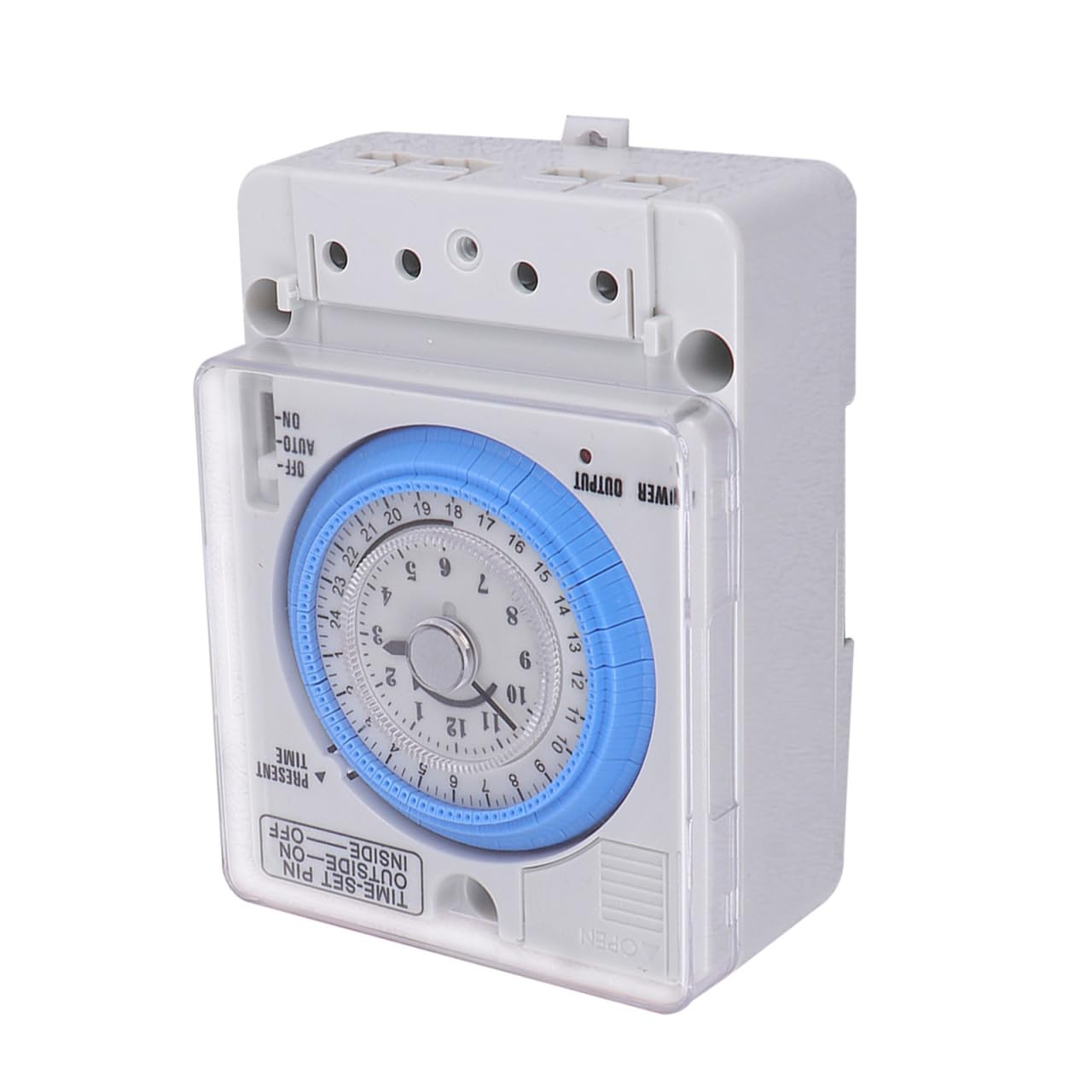 OSALADI Timer Time Control Interval Timer 12 V Mechanical Electric Timer Large Digital Timer Indoor Sand White
