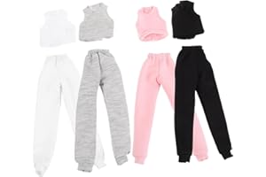 Milisten 4 Sets Doll Costume Summer Sports Outfit with Vest and Pants Replaceable Decorative Clothes for