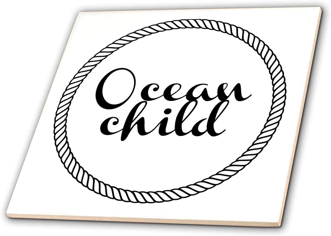 3dRose 3dRose Gabriella B - Quote - Image of Ocean Child Quote - 12 Inch Ceramic Tile (ct_305525_4)