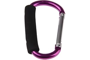 MUXSAM Stroller Hooks, 1-Pack Carabiner Organizer Hook Bag Clips with Sponge for Purses, Diaper Bags, Shopping Bags, Grocery 