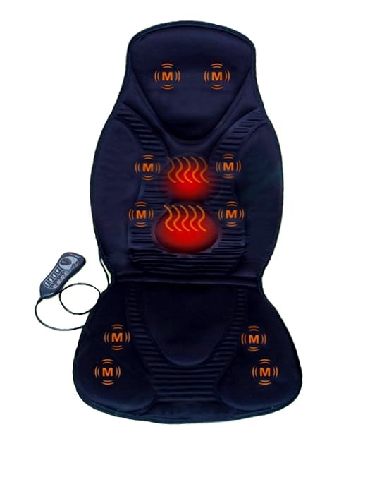 best christmas present for husband , New Five Star FS8812 10-Motor Vibration Massage Seat Cushion with Heat - Neck - Shoulder - Back & Thigh Massager with Heat (Black)