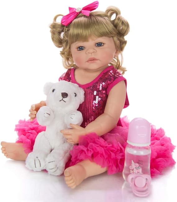 Realistische Wiedergeborene Babypuppen 55 Cm Vollsilikon Vinyl Real
