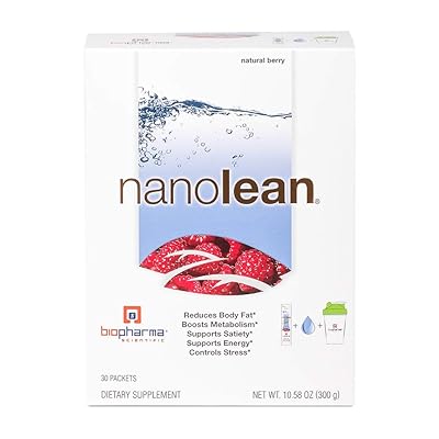 Biopharma Scientific NanoLean Natural Weight Loss and Healthy Energy Drink | Natural Berry Flavor| 30 Servings | Stress Support, Fat Burning, Increased Metabolism | Ashwagandha, Green Tea