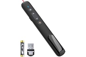 KTPYRP Presentation Clicker, 2 in 1 USB Type C Powerpoint Clicker with Laser Pointer, Clicker for Powerpoint Presentation Remote Slide Advancer Wireless PowerPoint Clicker for Mac/Computer/Laptop