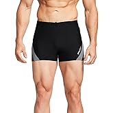 baleaf Men's Square Leg Athletic Swim Jammers Durable Training Splice Team Swimsuit