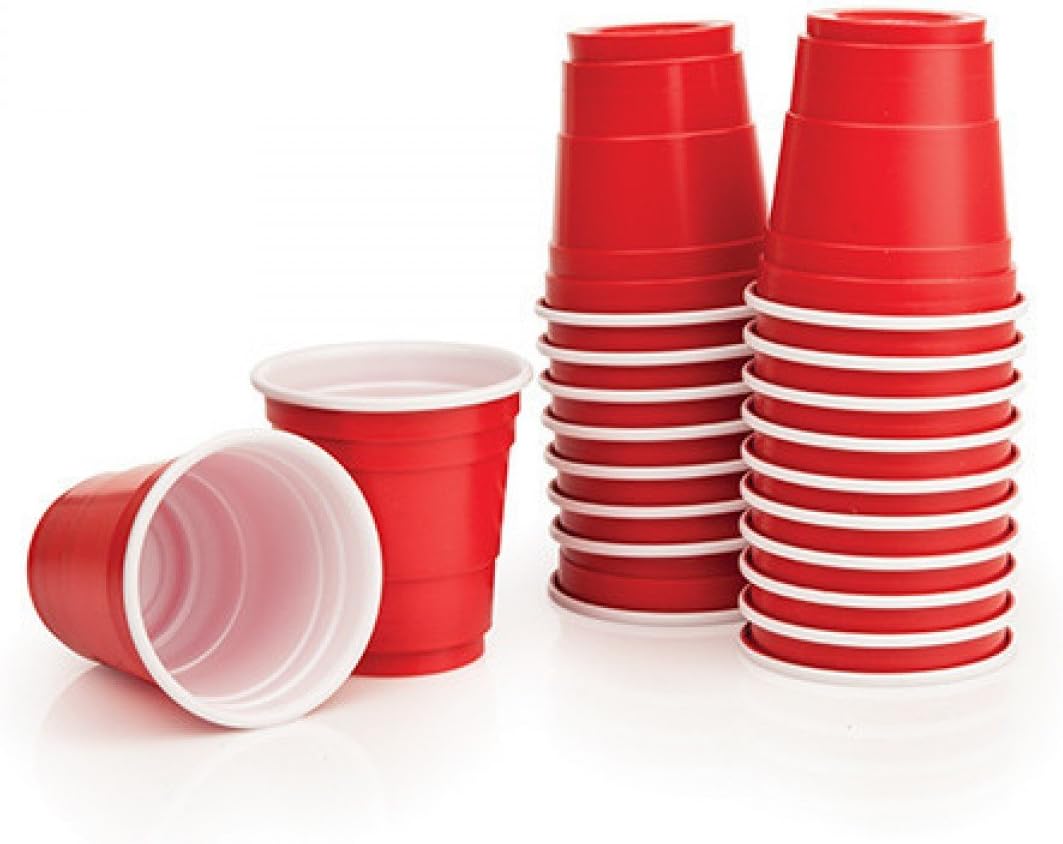 Mini Red Cup Shot Glasses Value Pack 40 Shot Cups (2 Oz, Plastic