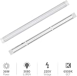 muzha LED Batten Lights 4FT 40W 6500K Daylight 2 Pack Low Profile view 3