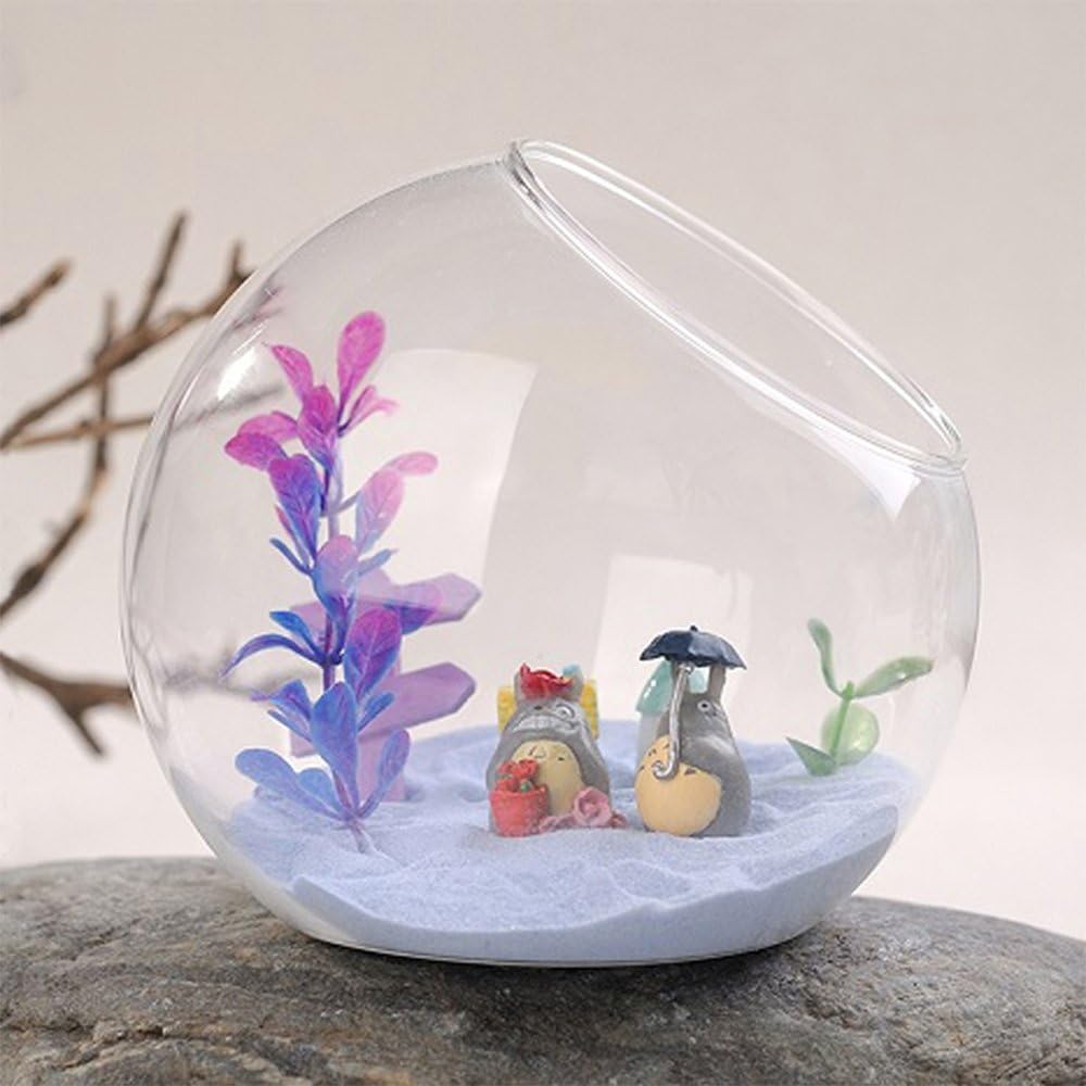 Artlass Tabletop Air Plant Terrarium Decorative Glass Globe Artificial Succulent Display Vase