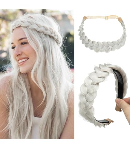 Amazon.com : SARLA Braided Headband with 3 Detachable Clip  display picture 2