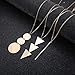 FINREZIO 6PCS Long Pendant Necklace Set Tassel Pendant Simple Bar Necklace Strands for Women