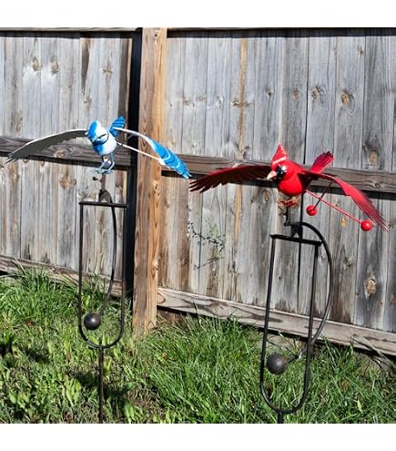 Amazon.com: Esschert Design Flying Blue Jay and Cardinal Rocker