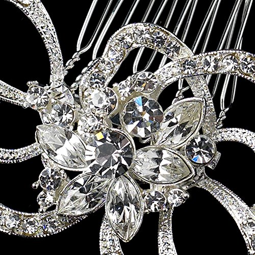 Martina Flower Rhinestone Petal Special Occasion Hair Wedding Bridal Special Occasion Comb