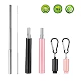 Topgogo Reusable Straws Collapsible,304 Stainless Steel Telescopic Drinking Stra