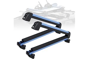 JUSTOOP Ski and Snowboard Roof Racks, Ski Roof Racks with Anti-Theft Lock Racks Carrier for Snowboard Universal Ski Top Holder Fits for Square/Round/Aero/Oval Cross Bars, Blue