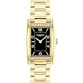 Coach Reese Women's Watch - 2H Quartz Tank Watch with Crystal-Set Link Bracelet - Water Resistant 3 ATM/30 Meters - Gift for Her - Premium Fashion Timepiece for Every Occasion - 24mm