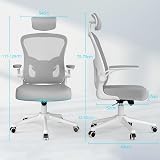naspaluro Ergonomic Office Desk Chair with Adjustable Headrest Gray view 8