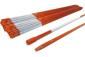 The ROP Shop (Pack of 20) (1/4 Inch) Orange 48 Inch Reflective Driveway Markers, Snow Stakes Poles for Snow Plowing Driveways, Parking Lots, Walkways, Sidewalks