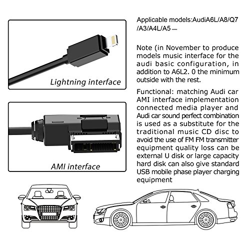 CHELINK 2017 New AUDI AMI Music Interface AUX Cable for 7 7Plus with iOS system including iOS 11 - Thumbnail 5
