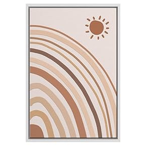 SIGNWIN Framed Canvas Wall Art Nordic Rainbow Canvas...