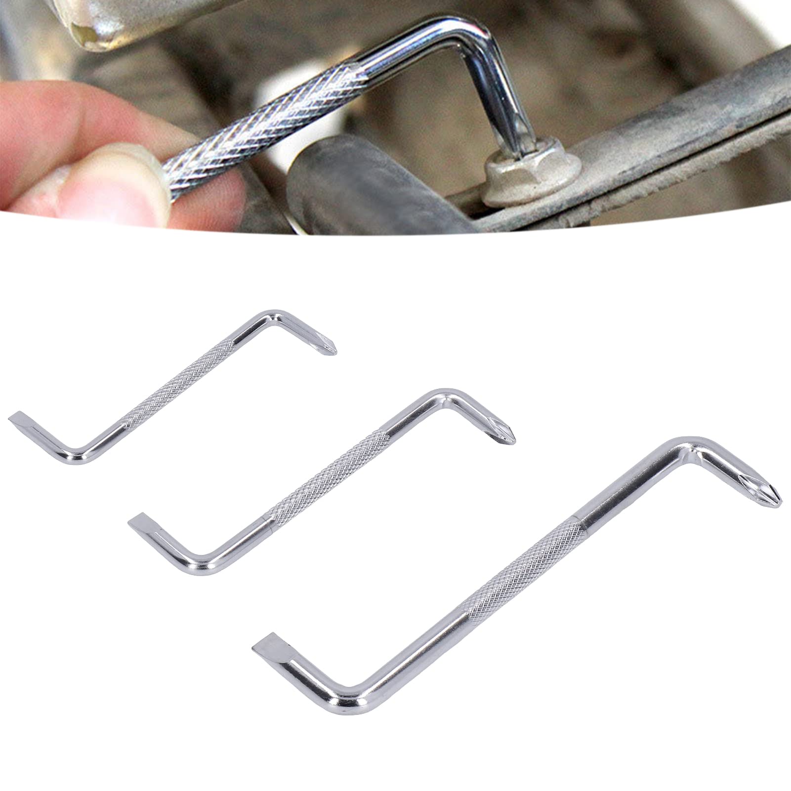 Jadeshay Screwdriver Sets - Z Type Short Handle Screwdriver, 90° Double Head Offset Screwdriver,for Home Computer Bicycle Repairs,3Pcs