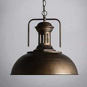 MissZZ Luz Colgante de luz de Techo Retro con Pantalla de Metal marrón