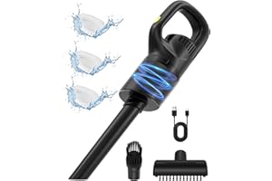 AGOODTO Handheld Vacuum Cordless, Portable Rechargeable Cordless High Power Suction Equipped with 3 Filters, Cleaner for Cars, Homes, Pets, and Offices