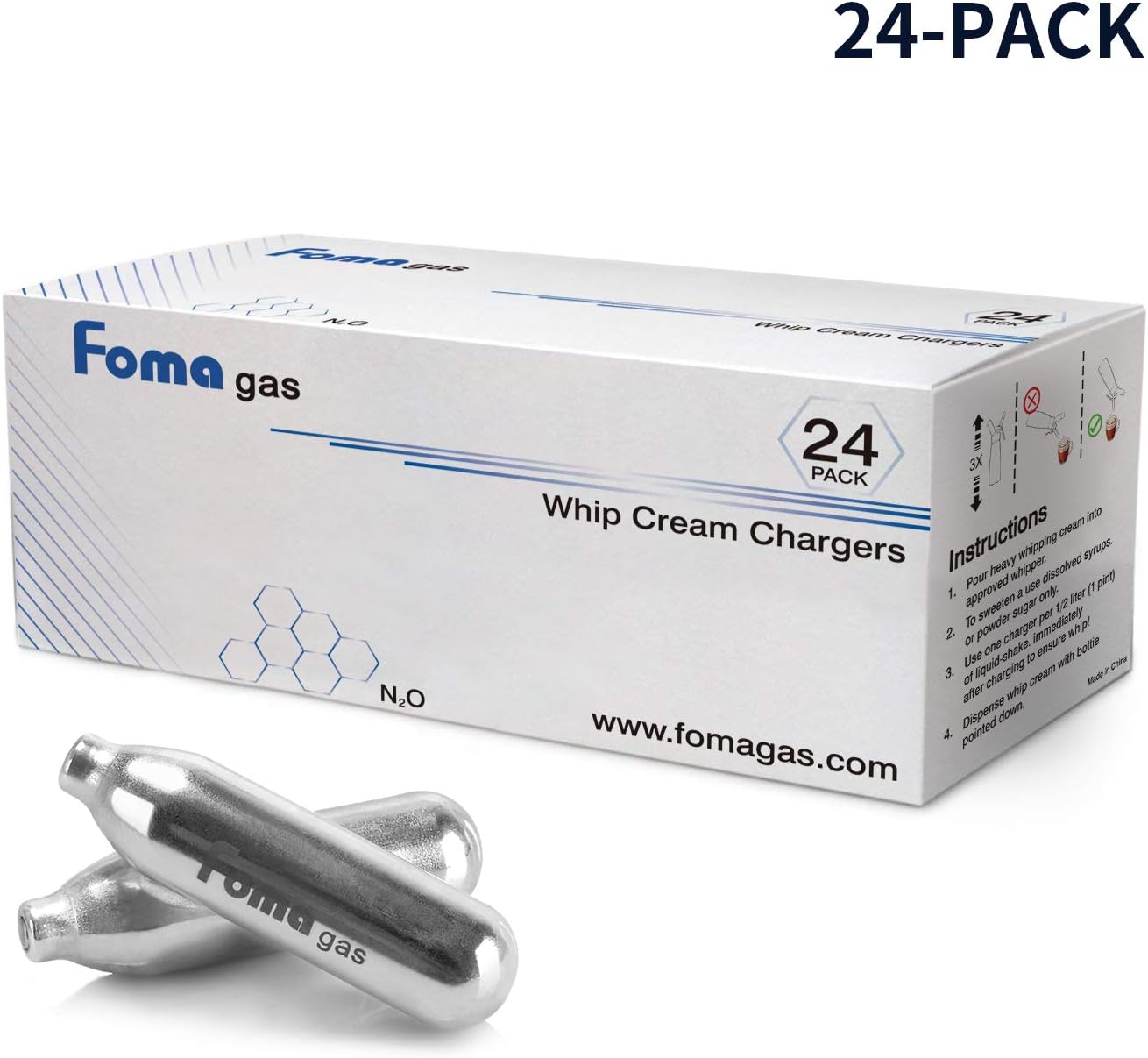 FOMAGAS Whipped Cream Chargers, Pack of 24
