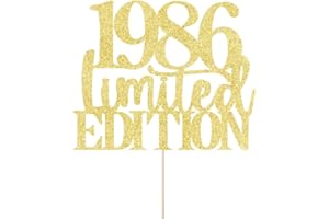YETXEL Limited EDITION 1986 cake topper 39th birthday happy birthday cake topper men and women cheer 39 years old handmade gold glitter cake decoration (1986）