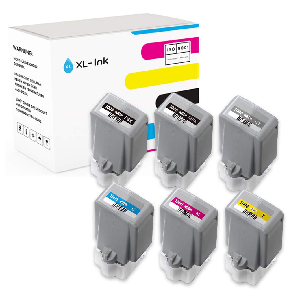 XL-Ink Cartridges for Canon PFI-1000 (MBK/PBK/C/M/Y/G) 6-pieces