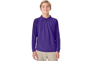 Classroom School Uniforms Unisex Long Sleeve Pique Polo