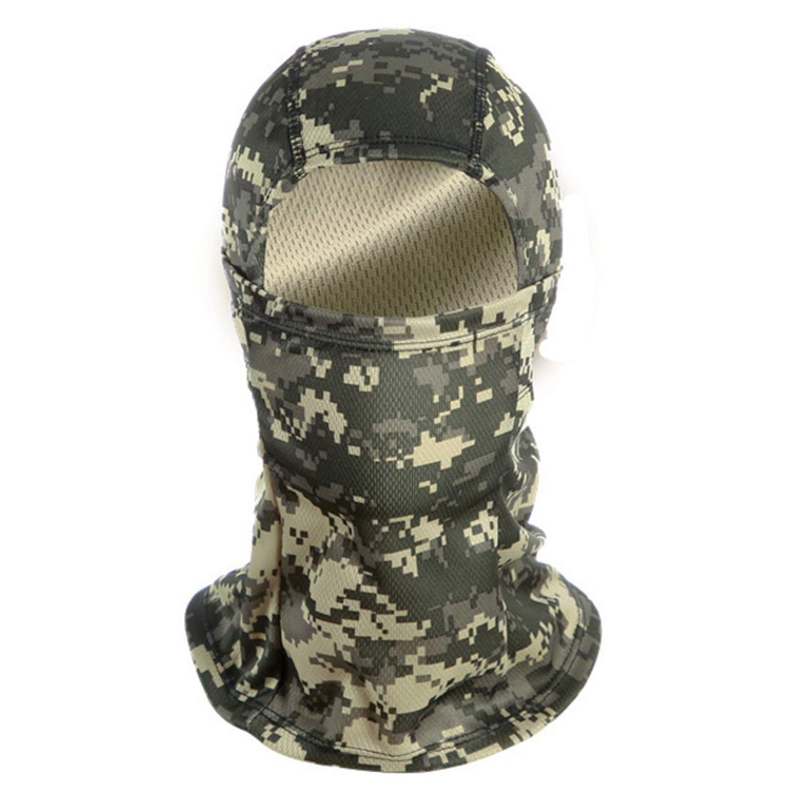 QMFIVE Balaclava Camo Ninja Hood Tactical Full Face Mask Head Wrap Face Neckerchief Men and Women Multi-purpose Outdoor Hiking Cycling Climbing (Ctype-ACU)