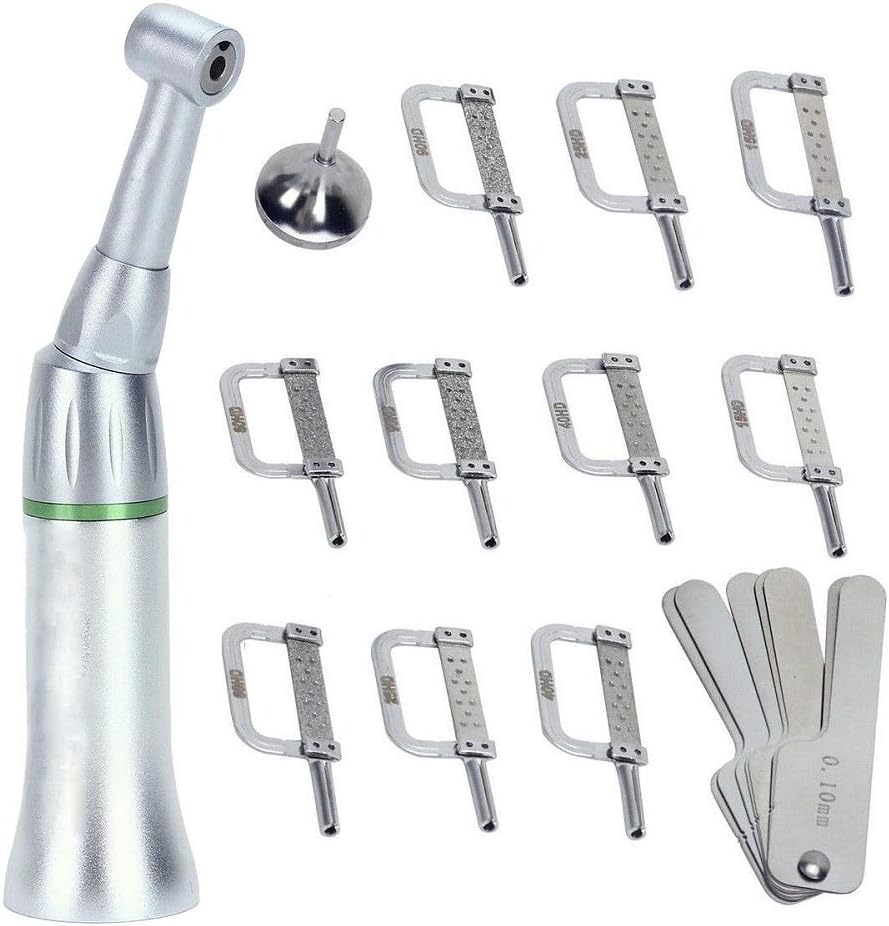 Contra Angle Teeth 4:1 Vertical Reduction Reciprocating Stripping Kit with 10Pcs Interproximal Strips Kit