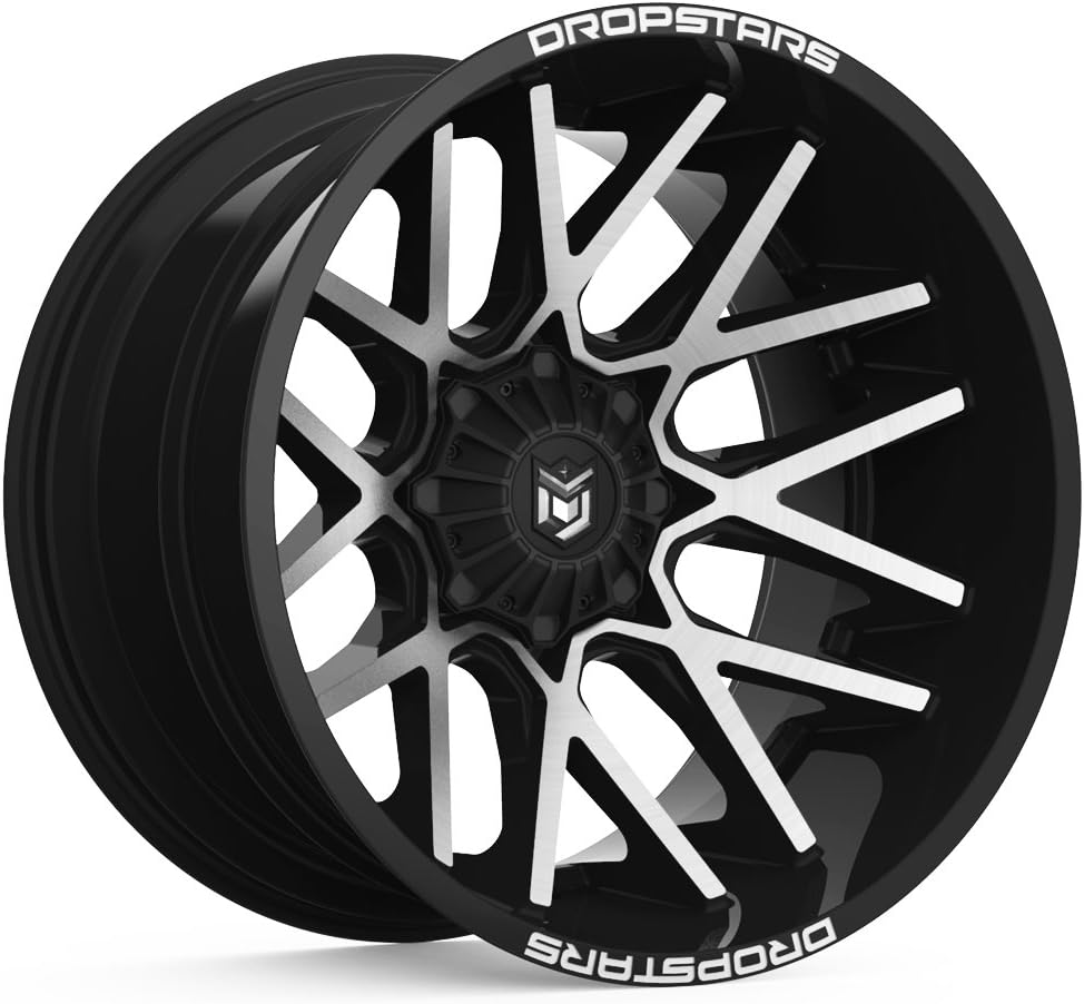 Dropstars 654MB DEEP CONCAVE BLACK Wheel with Gloss Mirror Machined Face (0 x 10. inches /5 x 108 mm, -25 mm Offset)