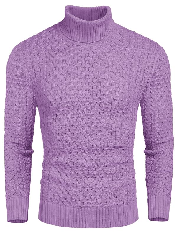 COOFANDY Mens Slim Fit Turtleneck Sweater