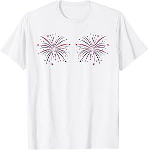 I'm Just Here for The Fireworks Matching Couples 4th of July T-Shirt