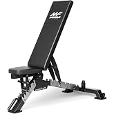 Mikolo Weight Bench - 1300 Weight Capacity and 40 Adjustable Positions for Full Body Workouts, Incline, Decline and Flat Setting for Garage and Home Gym