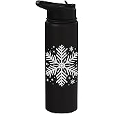 Winter Christmas Snowflake Matching Family Couples Style Stainless Steel Insulated Water Bottle