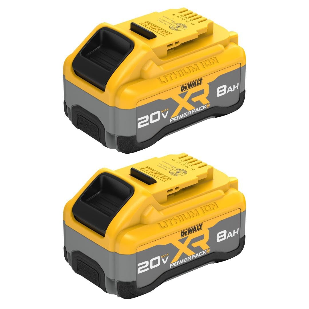 DEWALT Batería de iones de litio POWERPACK 20V MAX XR 8Ah, paquete de 2 (DCB2108-2) DEWALT Batería de iones de litio POWERPACK 20V MAX XR 8Ah, paquete de 2 (DCB2108-2)