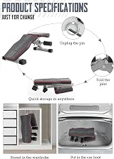 YOLEO Weight Bench 660LB 300KG Adjustable Foldable Incline Decline view 5